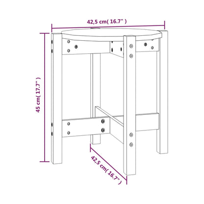 Tavolino da Salotto Ø 42,5x45 cm in Legno Massello di Pino - homemem39