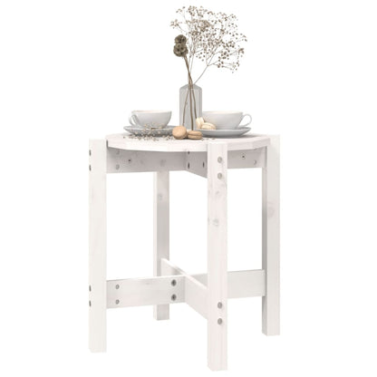 Tavolino da Salotto Bianco Ø 42,5x45 cm Legno Massello di Pino - homemem39