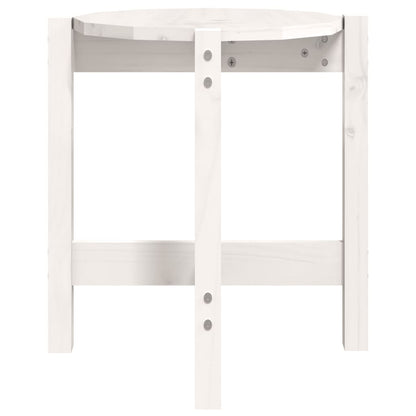 Tavolino da Salotto Bianco Ø 42,5x45 cm Legno Massello di Pino - homemem39