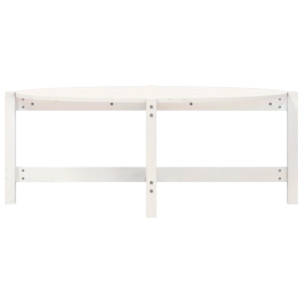 Tavolino da Salotto Bianco 118x63x45 cm Legno Massello di Pino - homemem39