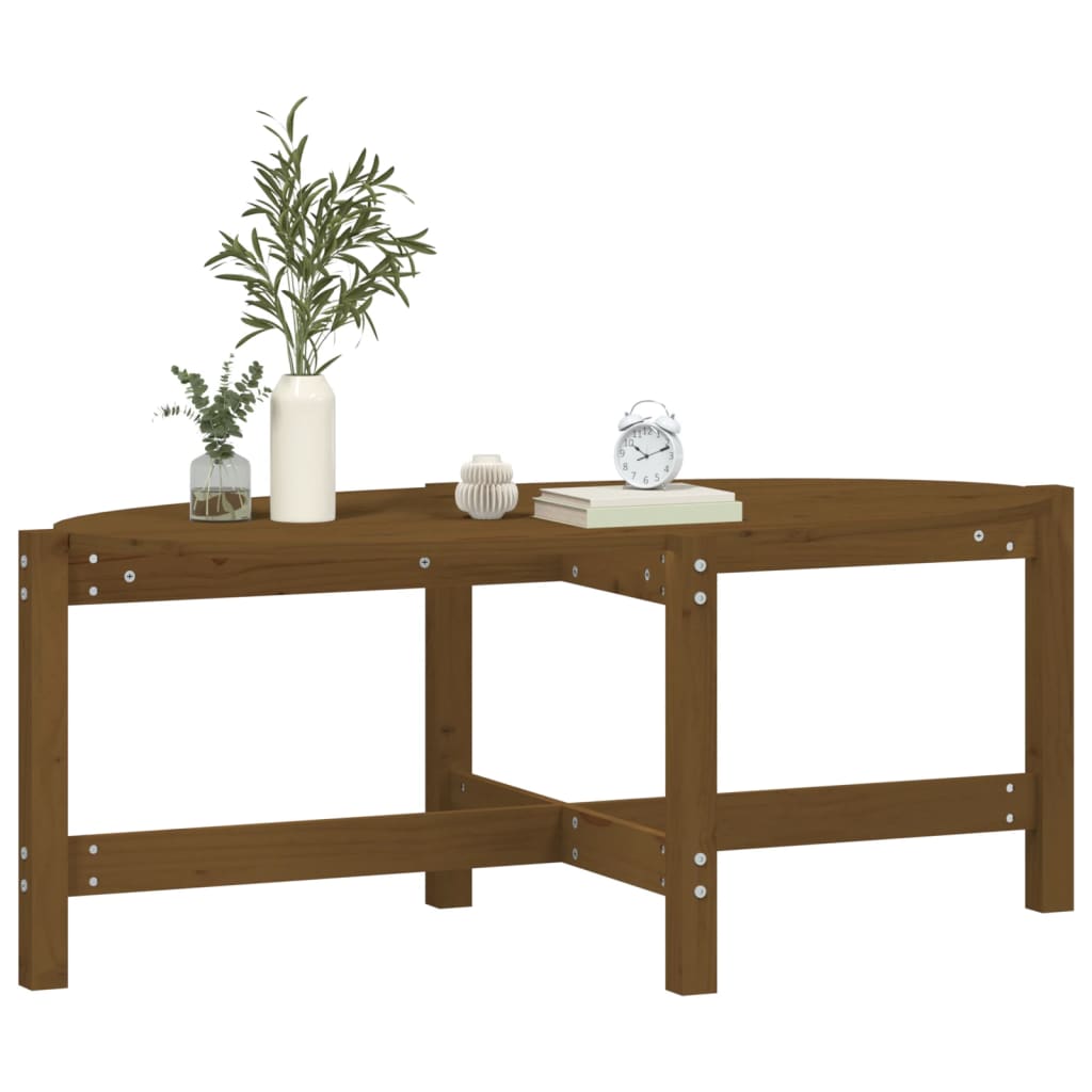 Tavolino da Salotto Miele 118x63x45cm in Legno Massello di Pino - homemem39