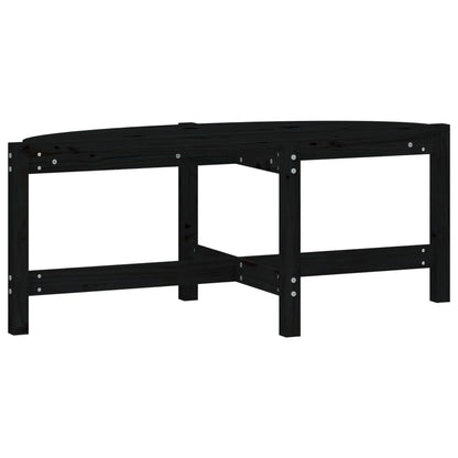 Tavolino da Salotto Nero 118x63x45 cm in Legno Massello di Pino - homemem39