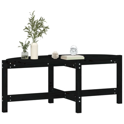 Tavolino da Salotto Nero 118x63x45 cm in Legno Massello di Pino - homemem39