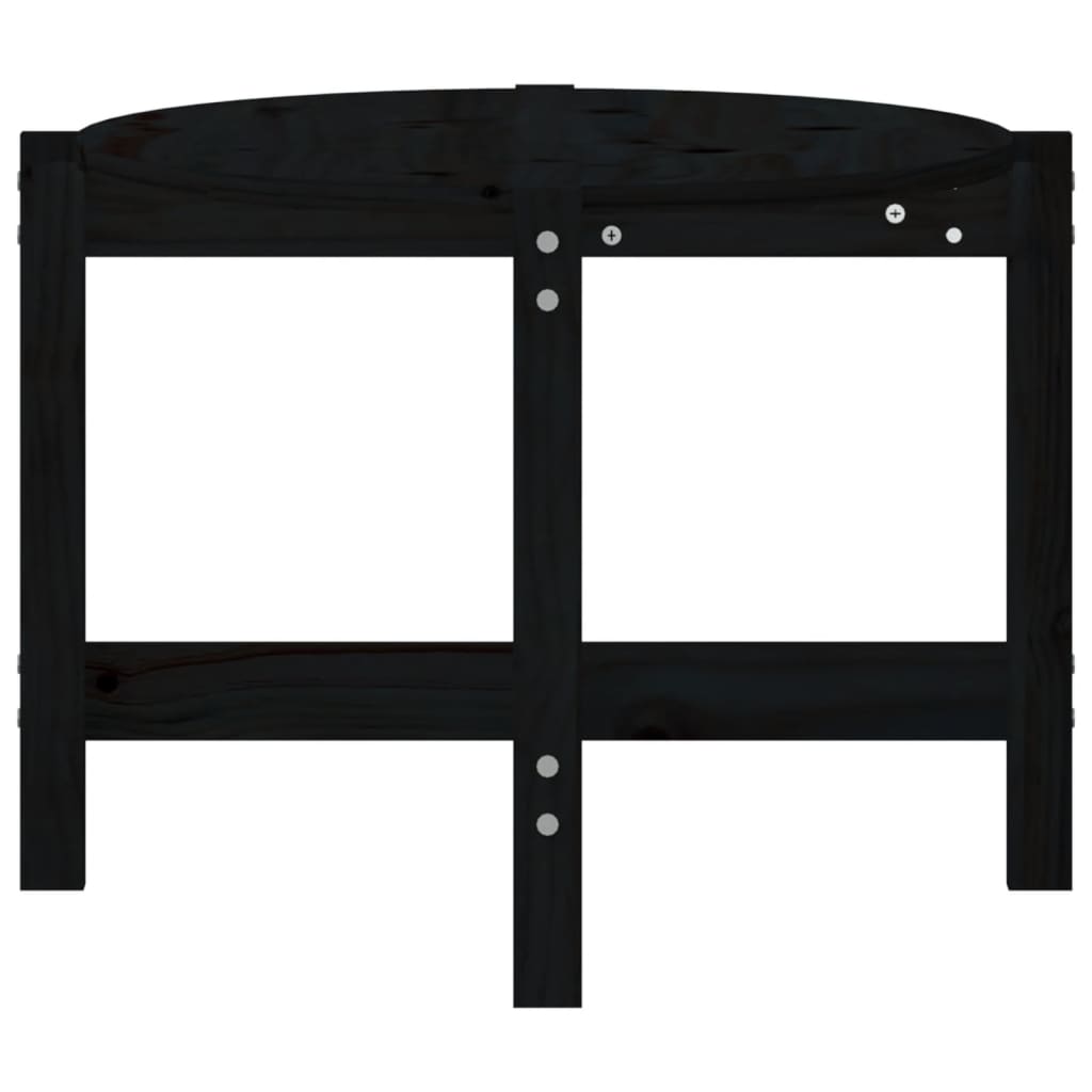 Tavolino da Salotto Nero 118x63x45 cm in Legno Massello di Pino - homemem39