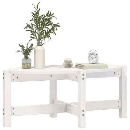 Tavolino da Salotto Bianco 87x48x35cm in Legno Massello di Pino - homemem39