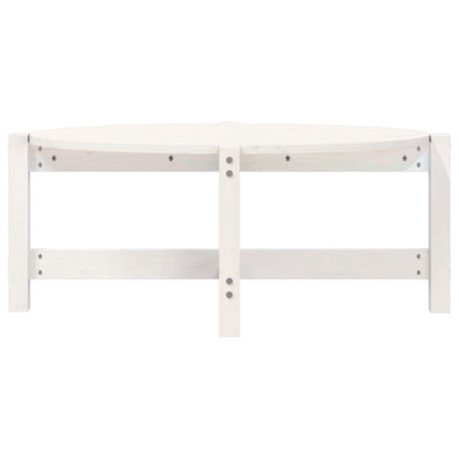 Tavolino da Salotto Bianco 87x48x35cm in Legno Massello di Pino - homemem39