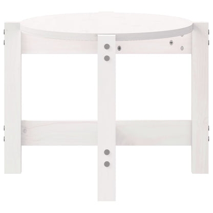 Tavolino da Salotto Bianco 87x48x35cm in Legno Massello di Pino - homemem39