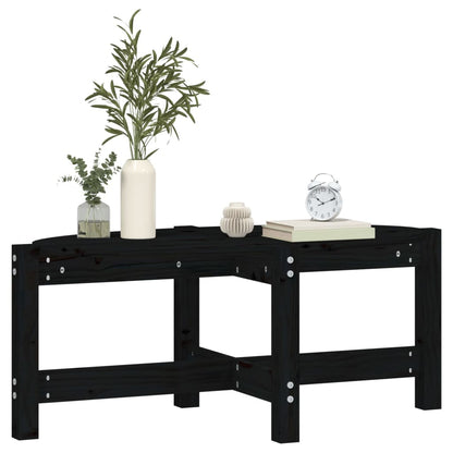 Tavolino da Salotto Nero 87x48x35 cm in Legno Massello di Pino - homemem39