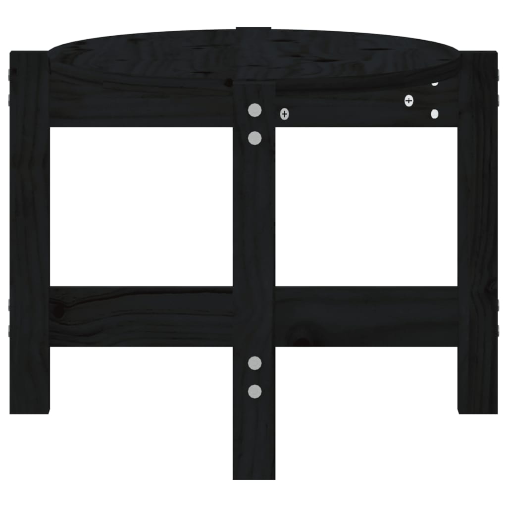 Tavolino da Salotto Nero 87x48x35 cm in Legno Massello di Pino - homemem39