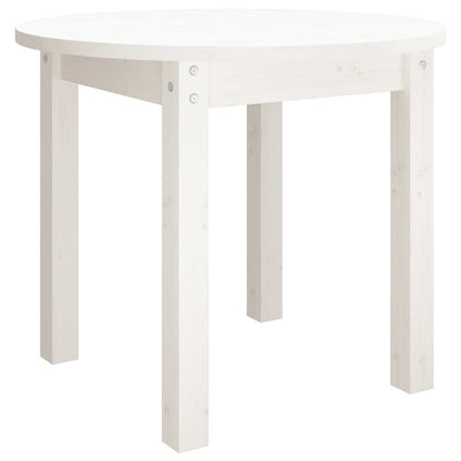 Tavolino da Salotto Bianco Ø 55x45 cm in Legno Massello di Pino - homemem39