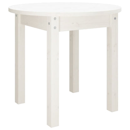 Tavolino da Salotto Bianco Ø 45x40 cm in Legno Massello di Pino - homemem39