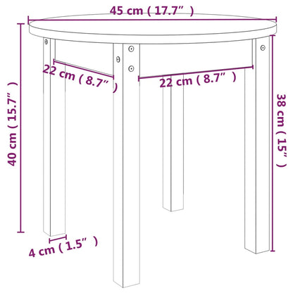 Tavolino da Salotto Bianco Ø 45x40 cm in Legno Massello di Pino - homemem39