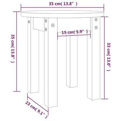 Tavolino da Salotto Bianco Ø 35x35 cm in Legno Massello di Pino - homemem39