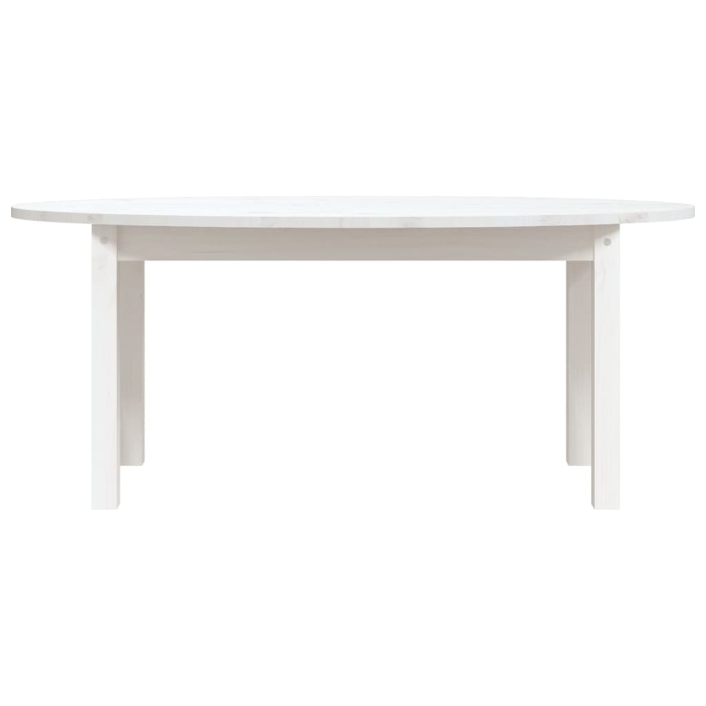 Tavolino da Salotto Bianco 110x55x45 cm Legno Massello di Pino - homemem39