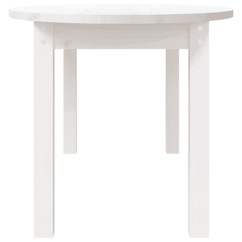 Tavolino da Salotto Bianco 110x55x45 cm Legno Massello di Pino - homemem39