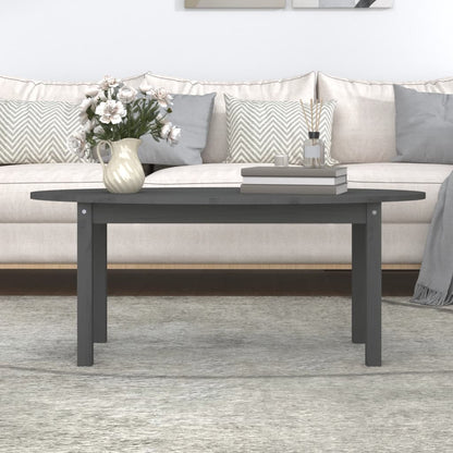 Tavolino da Salotto Grigio 110x55x45 cm Legno Massello di Pino - homemem39