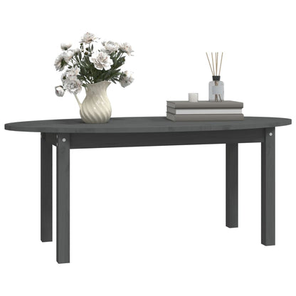 Tavolino da Salotto Grigio 110x55x45 cm Legno Massello di Pino - homemem39