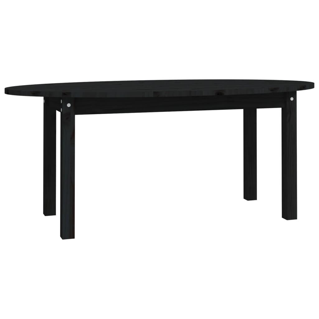 Tavolino da Salotto Nero 110x55x45 cm Legno Massello di Pino - homemem39