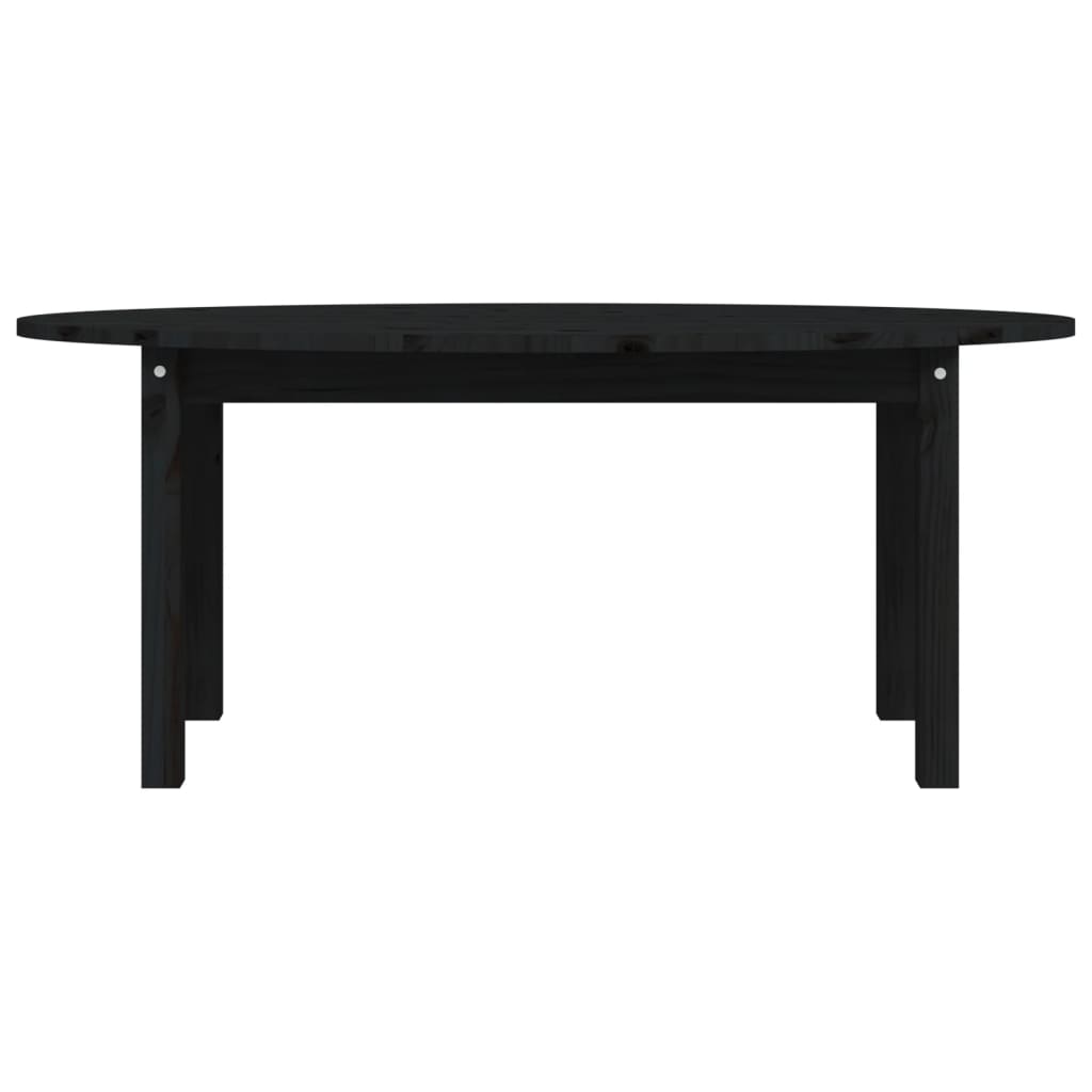 Tavolino da Salotto Nero 110x55x45 cm Legno Massello di Pino - homemem39