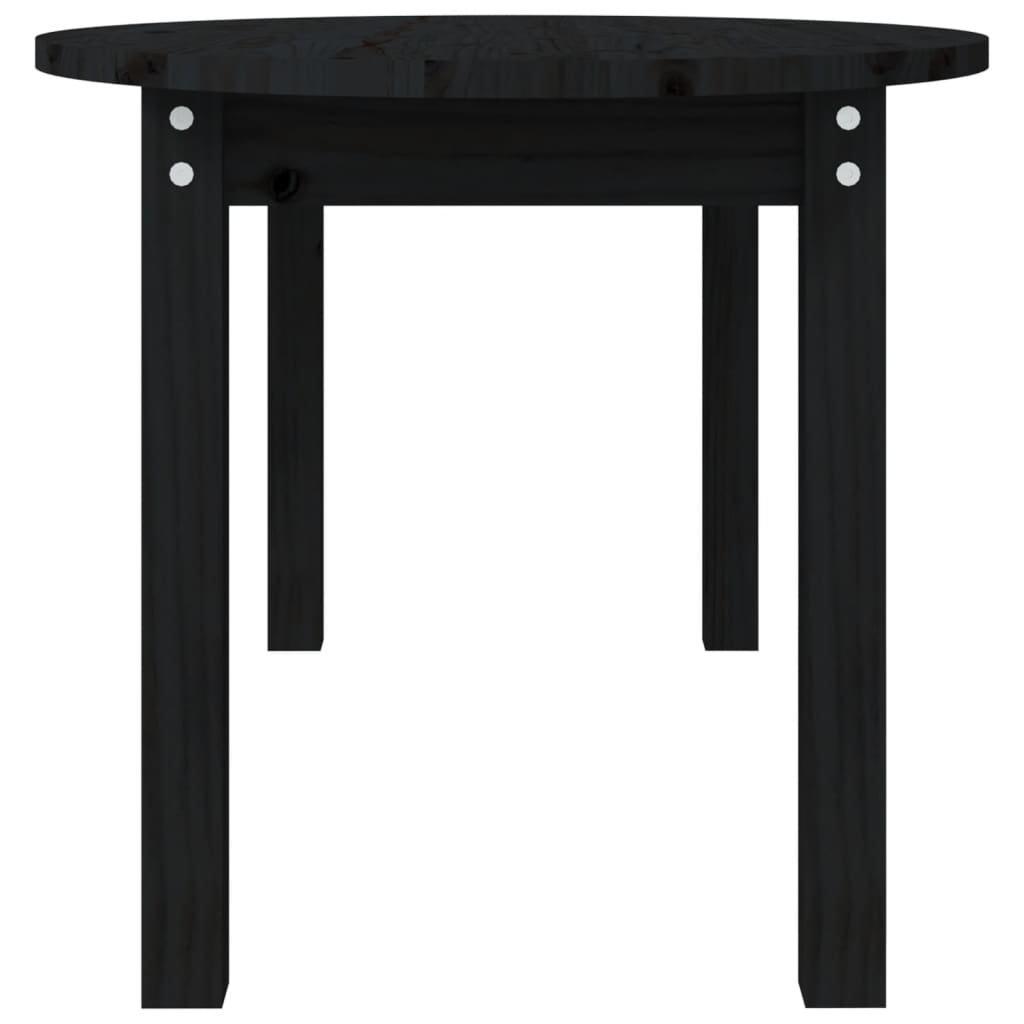 Tavolino da Salotto Nero 110x55x45 cm Legno Massello di Pino - homemem39