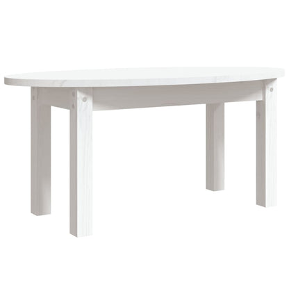 Tavolino da Salotto Bianco 80x40x35 cm Legno Massello di Pino - homemem39