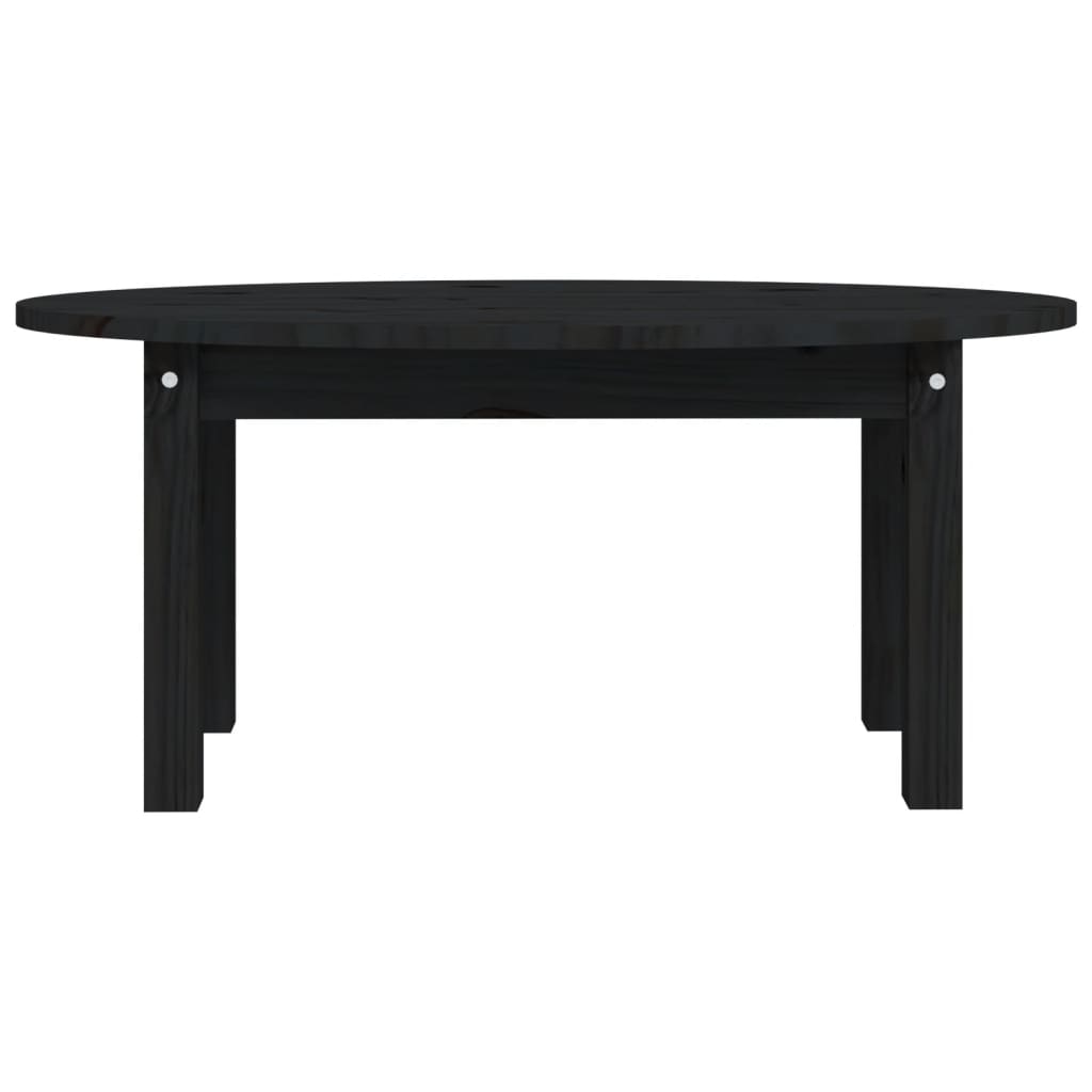 Tavolino da Salotto Nero 80x40x35 cm in Legno Massello di Pino - homemem39