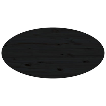 Tavolino da Salotto Nero 80x40x35 cm in Legno Massello di Pino - homemem39