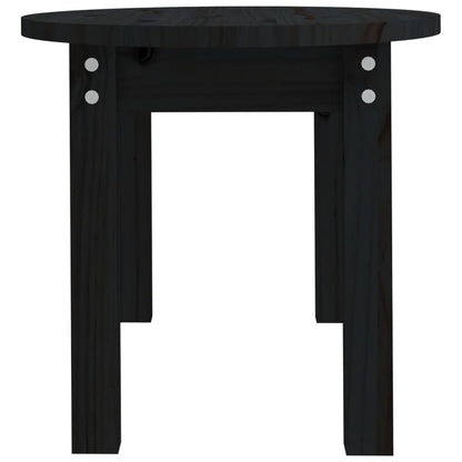 Tavolino da Salotto Nero 80x40x35 cm in Legno Massello di Pino - homemem39