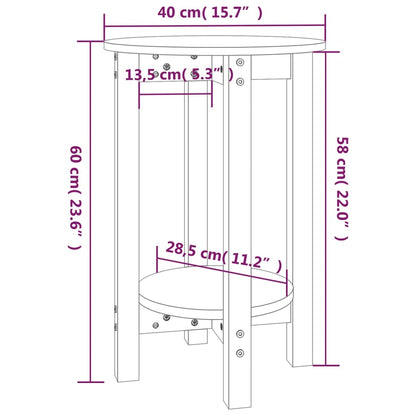 Tavolino da Salotto Bianco Ø 40x60 cm in Legno Massello di Pino - homemem39