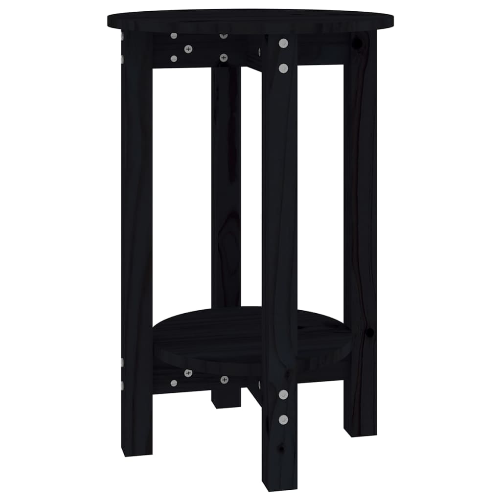 Tavolino da Salotto Nero Ø 40x60 cm in Legno Massello di Pino - homemem39