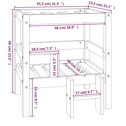 Cuccia per Cani Bianco 55,5x53,5x60cm in Legno Massello di Pino - homemem39