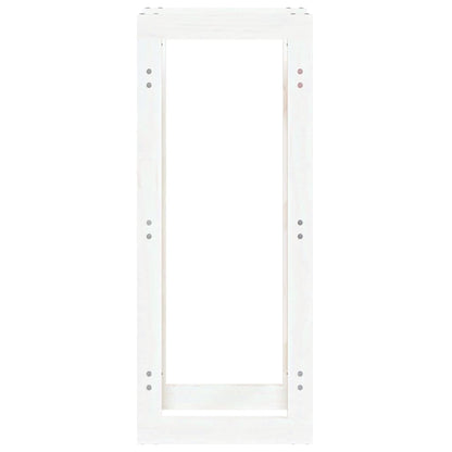 Portalegna Bianco 41x25x100 cm in Legno Massello di Pino - homemem39