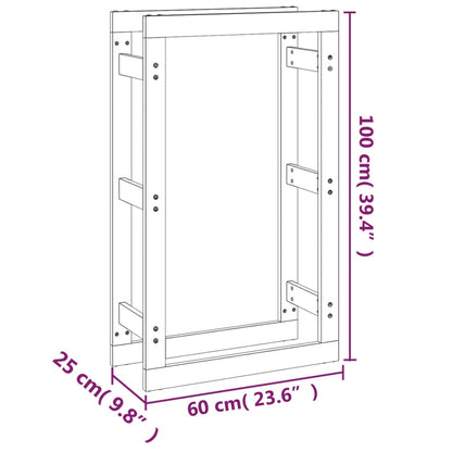 Portalegna Miele 60x25x100 cm in Legno Massello di Pino - homemem39