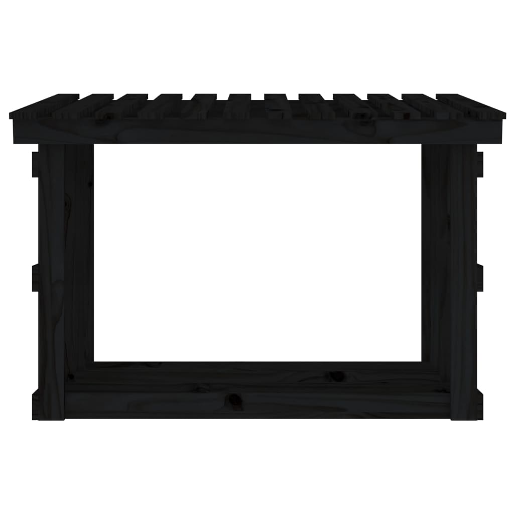 Portalegna Nero 108x64,5x77 cm in Legno Massello di Pino - homemem39