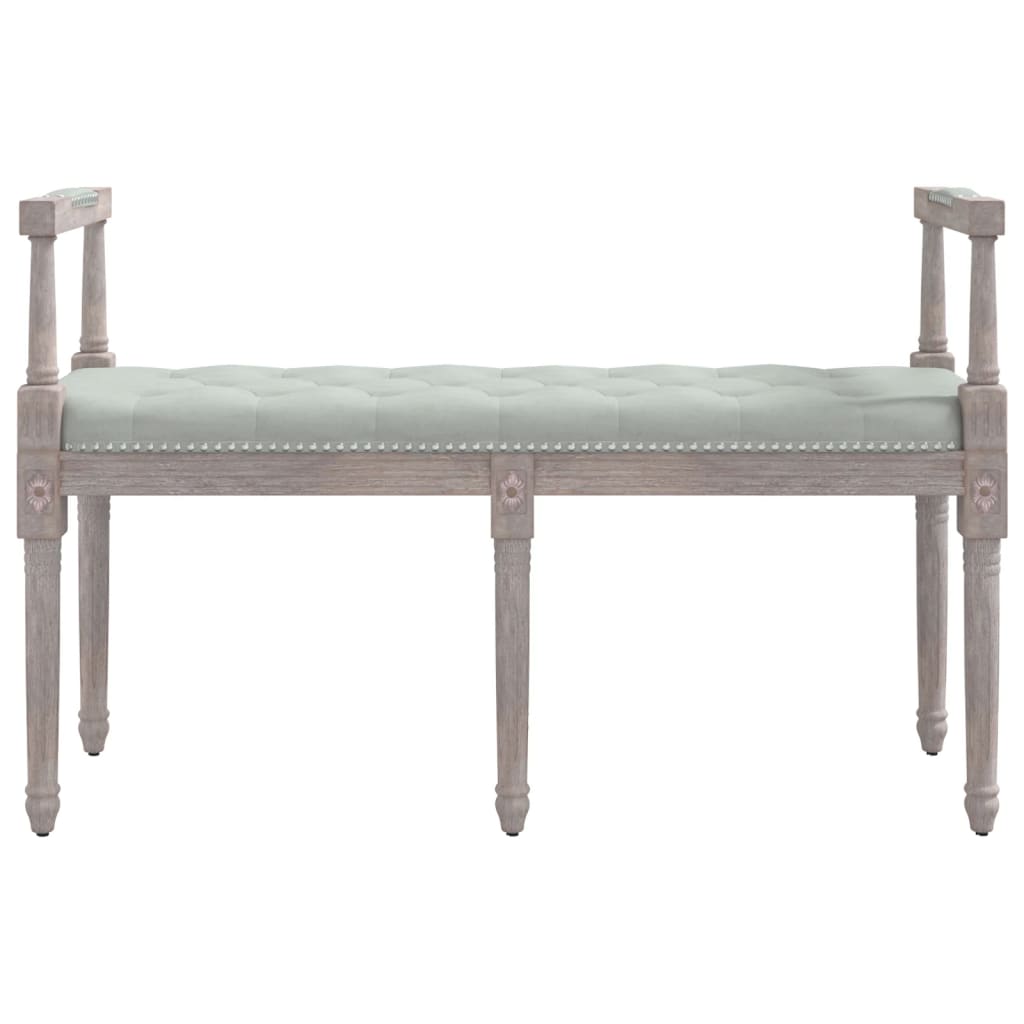 Panca Grigio Chiaro 110x40x70 cm in Velluto - homemem39