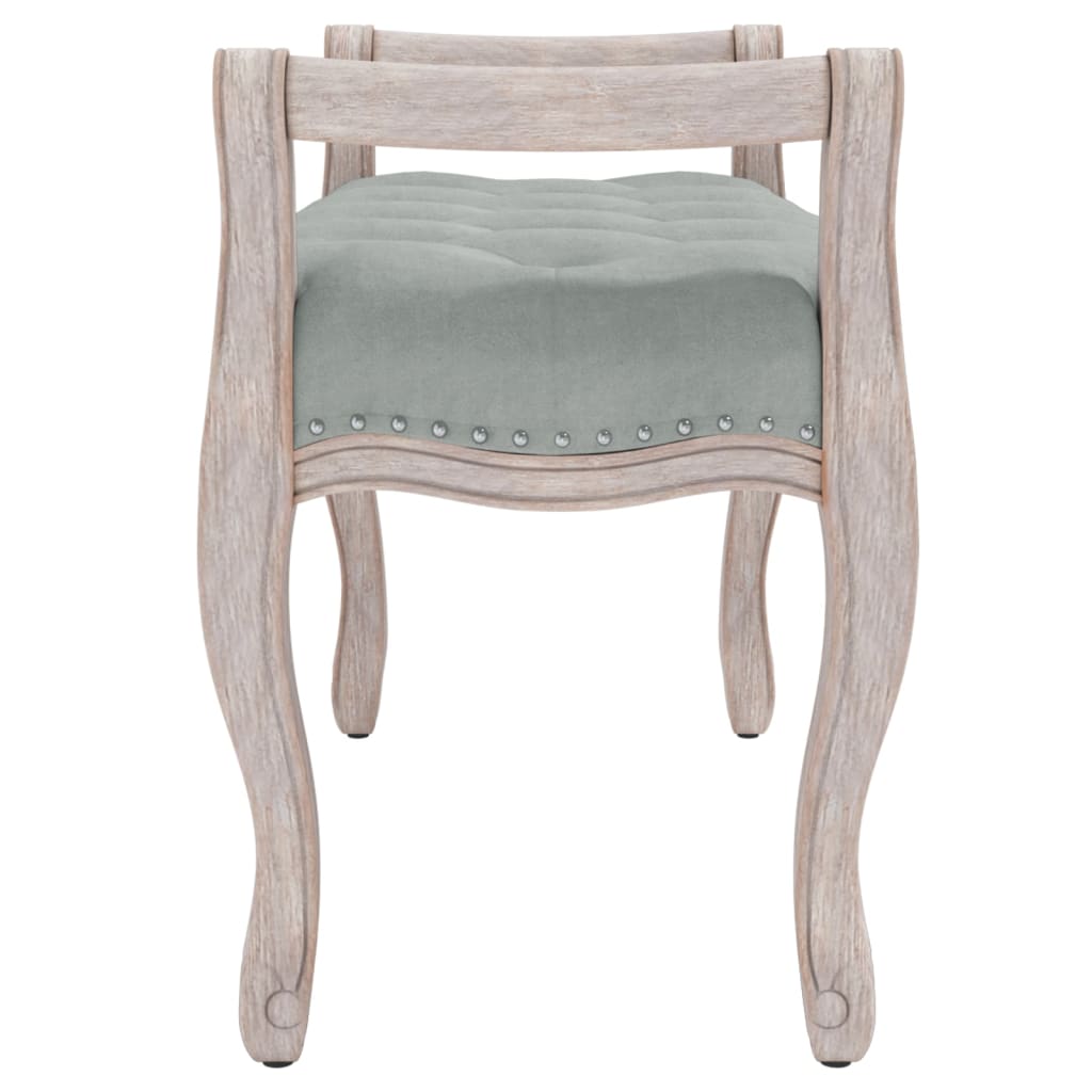 Panca Grigio Chiaro 80x45x60 cm in Velluto - homemem39