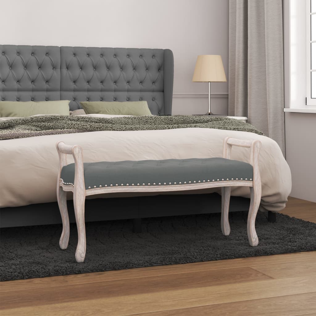 Panca Grigio Scuro 110x45x60 cm in Tessuto - homemem39