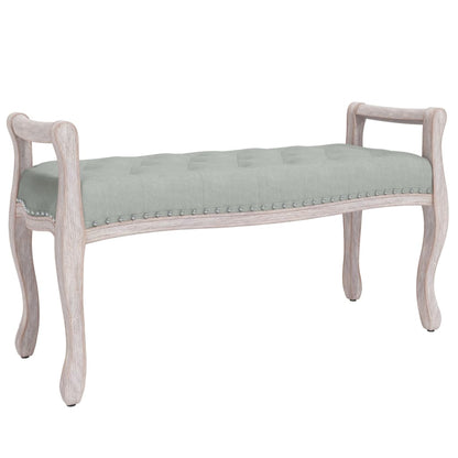 Panca Grigio Chiaro 110x45x60 cm in Velluto - homemem39