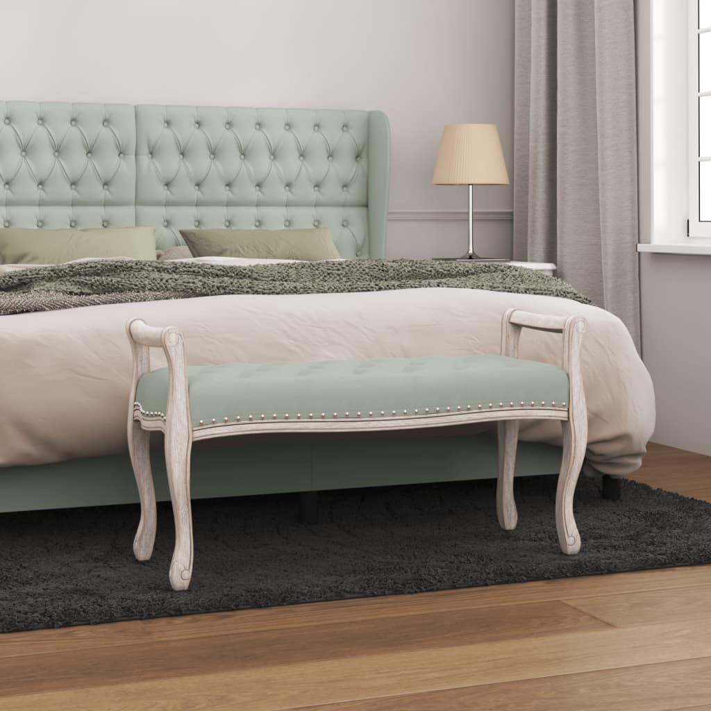 Panca Grigio Chiaro 110x45x60 cm in Velluto - homemem39