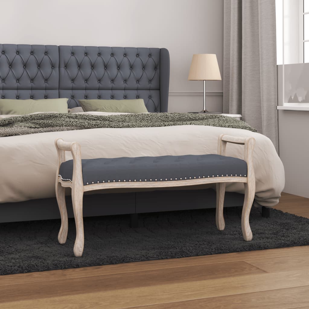 Panca Grigio Scuro 110x45x60 cm in Velluto - homemem39