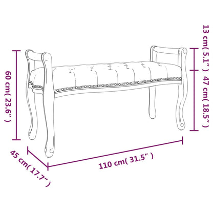 Panca Nera 110x45x60 cm in Velluto - homemem39