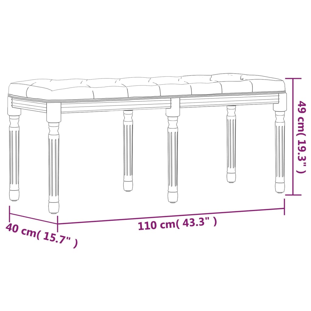 Panca Blu 110x40x49 cm in Velluto - homemem39