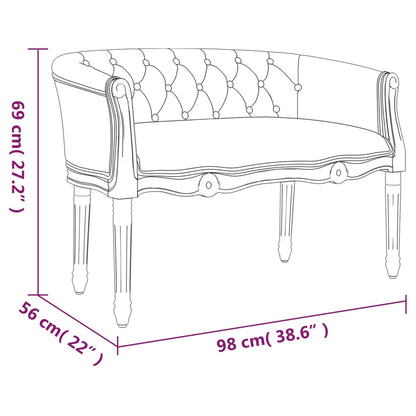 Panca Nera 98x56x69 cm in Velluto - homemem39