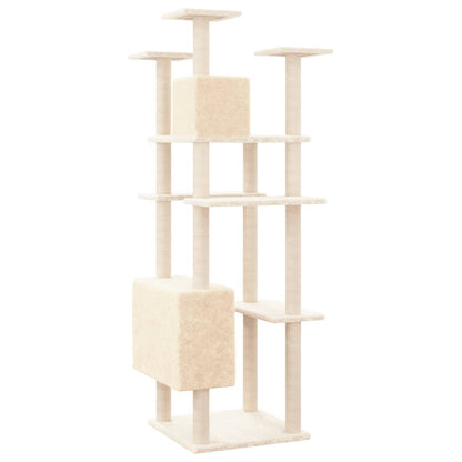 Albero per Gatti con Tiragraffi in Sisal Crema 162 cm - homemem39