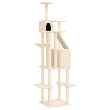 Albero per Gatti con Tiragraffi in Sisal Crema 201 cm - homemem39