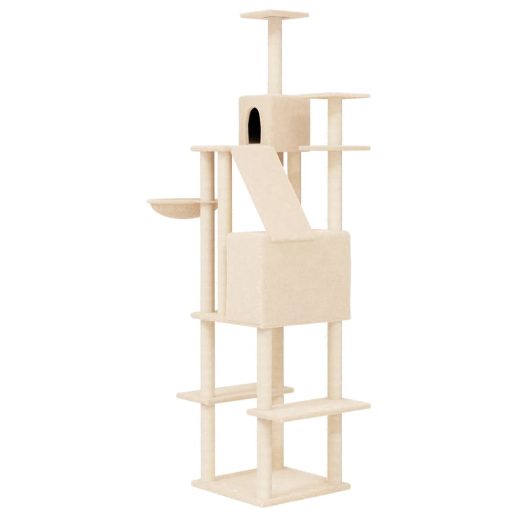 Albero per Gatti con Tiragraffi in Sisal Crema 201 cm - homemem39