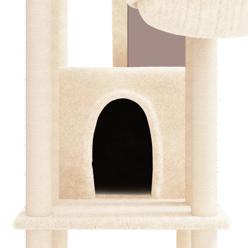 Albero per Gatti con Tiragraffi in Sisal Crema 201 cm - homemem39