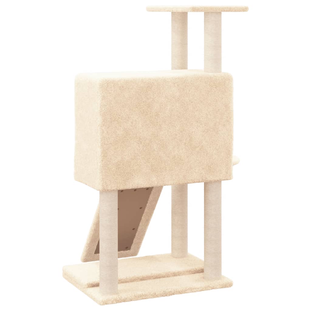 Albero per Gatti con Tiragraffi in Sisal Crema 96 cm - homemem39