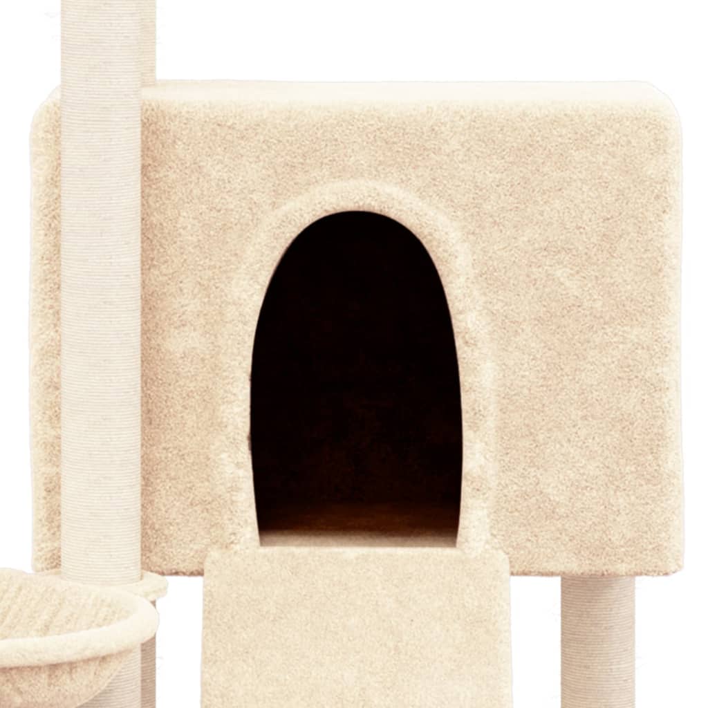 Albero per Gatti con Tiragraffi in Sisal Crema 96 cm - homemem39