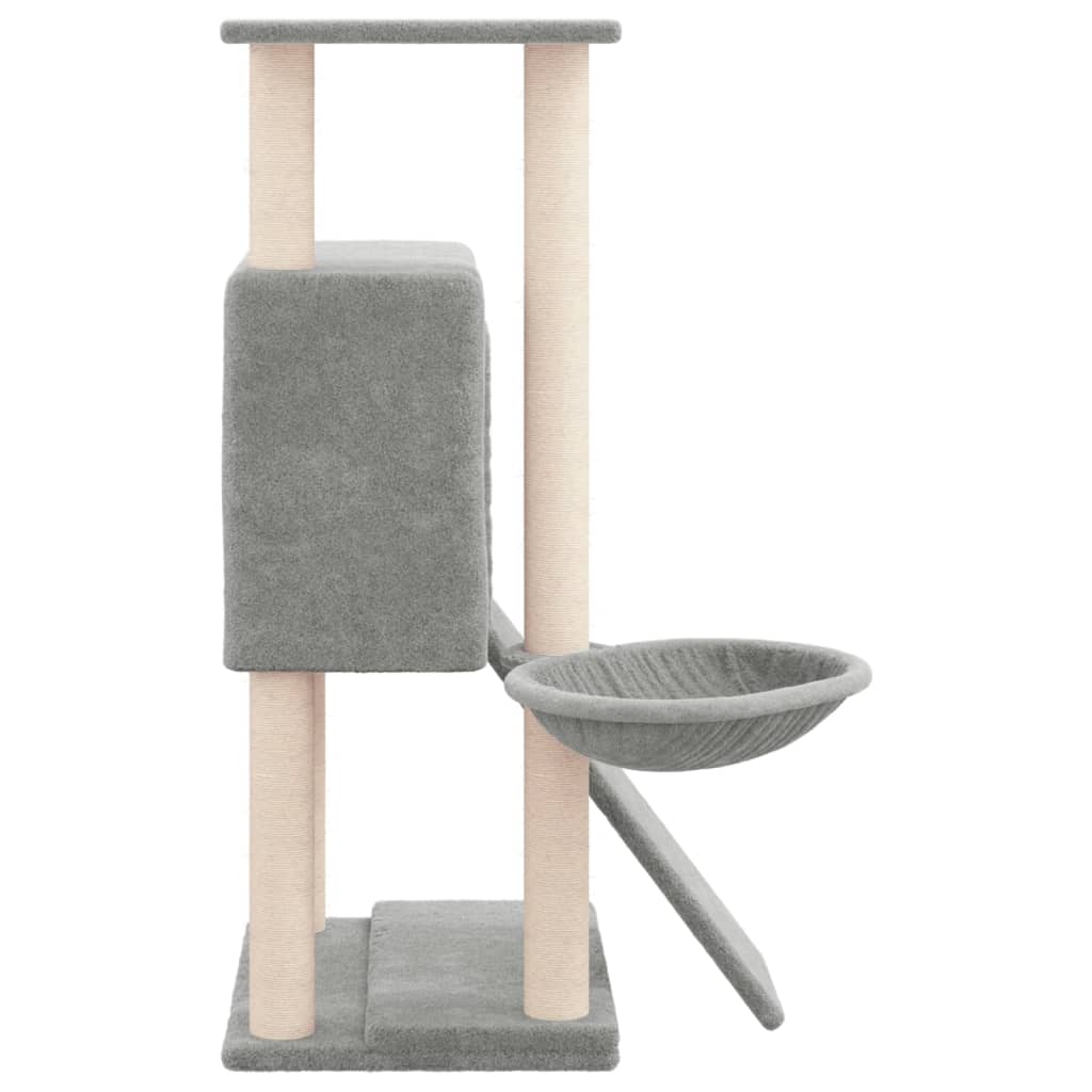 Albero per Gatti con Tiragraffi in Sisal Grigio Chiaro 96 cm - homemem39